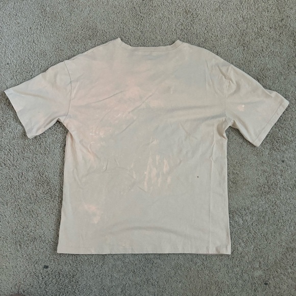 Cream and Tan Mushroom Graphic Tee Size L Hand Painted - Picture 5 of 5